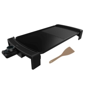 Cecotec Tasty and Grill 3000 RockWater MixGrill Plancha Electrica - 2600W - Antiadherente - Superficie Mixta - Termostato Regulable - Apta para Lavavajillas - Incluye Espatula - Color Negro