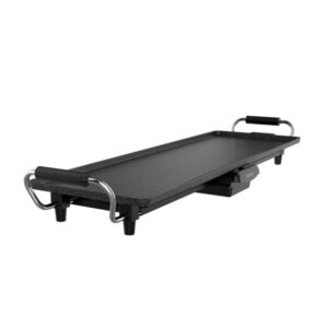 Cecotec Tasty and Grill 3000 RockWater XL Plancha Electrica - Potencia de 2400W - Revestimiento Antiadherente - Termostato Regulable - Bandeja Recogegrasas - Asas de Tacto Frio - 70x22cm - Color Negro