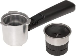 Cecotec Portafiltro Adaptador para Capsulas - Material Resistente - Facil de Limpiar - Color Negro y Plata