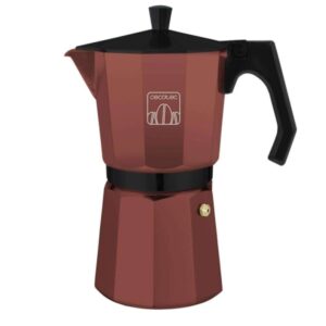 Cecotec Mokclassic 900 Cafetera Italiana para 9 Tazas - Aluminio Fundido - Apta para Induccion - Piezas Desmontables - Junta de Silicona - Filtro de Acero Inoxidable - Color Rojo Oscuro