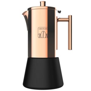 Cecotec Moking 1000 Cafetera Italiana para 10 Tazas - Acero Inoxidable - Apta para Gas, Electrica y Vitro - Junta de Silicona - Mango Ergonomico - Valvula de Seguridad - 15.7x12.7x25cm - Color Cobre