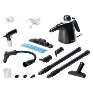 Cecotec HydroSteam 1040 Active and Soap Limpiador a Vapor - Potencia de 1100W - Presion 3.5bar - Caudal 40g/min - Deposito 450ml - Incluye 15 Accesorios - Calentamiento en 5min - Color Negro