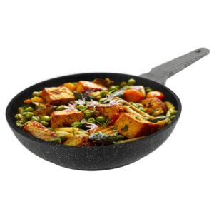 Cecotec Polka Exclusive Wood and Rock Sarten de Aluminio Forjado de 18cm - Mango de Baquelita - Teflon Antiadherente - Compatible con Induccion - 6 Capas de Resistencia - Color Negro