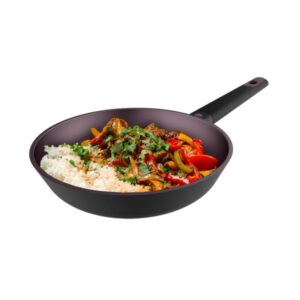 Cecotec Polka Experience Titan Sarten de Aluminio Fundido de 22cm - Teflon Antiadherente - Libre de PFOA - Apto para Lavavajillas - Compatible con Induccion - Fondo Indeformable de 5mm - Color Granate