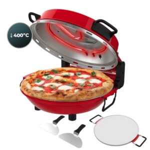 Cecotec Fun Pizza and Co Mamma Mia Window Horno Electrico para Pizzas - 1200W - Ventana de Visualizacion - Temporizador - Temperatura Ajustable - Resistencias Superior e Inferior - Color Rojo