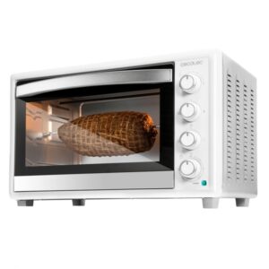 Cecotec Bake and Toast 4600 Gyro Horno de Sobremesa - 2000W - Capacidad de 46L - 12 Funciones - Rustidor Giratorio - Horneado por Conveccion - Luz Interior - Puerta de Doble Cristal - Color Blanco