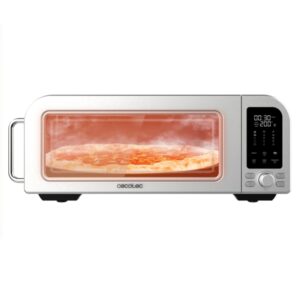 Cecotec Fun Pizza and Co Forno Bravo Horno Electrico para Pizzas con Ventana - 2000W - Temperatura hasta 400°C - Capacidad 18L - 15 Funciones - Accesorios Incluidos - Temporizador - Acero Inoxidable