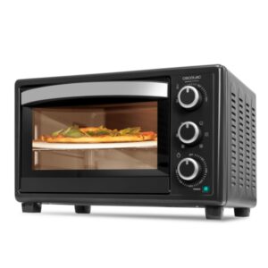 Cecotec Bake and Toast 2600 4Pizza Horno de Sobremesa - 1500W - Capacidad 26L - Conveccion - 6 Funciones - Puerta Doble Cristal - Bandeja Recogemigas - Luz Interior - Piedra para Pizzas - Color Negro