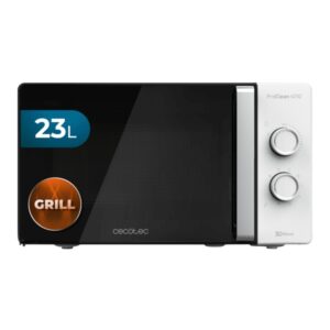 Cecotec Proclean 4110 Microondas - 1280W - Capacidad 23L - Revestimiento Repelente de Suciedad - Tecnologia 3Dwave Envolvente - Grill 1000W - Puerta de Cristal Completa - Temporizador - Color Blanco