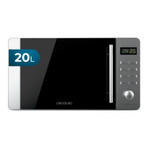 Cecotec Proclean 5010 Flatbed Inox Microondas sin Plato - Potencia de 700W - Capacidad de 20L - 8 Programas Preconfigurados - Revestimiento Ceramico - Temporizador - Elegante - Color Negro