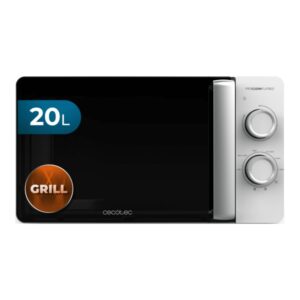 Cecotec Proclean 3110 Flatbed Microondas sin Plato - Potencia de 700W - Capacidad de 20L - Grill de 800W - Revestimiento Ceramico - Temporizador - Elegante - Color Negro