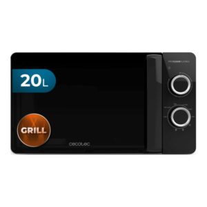 Cecotec Proclean 3130 Flatbed Microondas sin Plato - Potencia de 700W - Capacidad 20L - Grill 800W - Revestimiento Ceramico - Temporizador 30min - Elegante - Color Negro