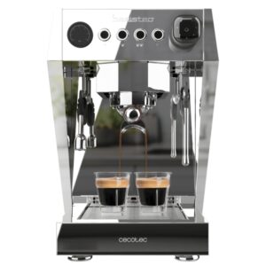 Cecotec Baristeo Brava Cafetera Expresso - 3150W - Sistema de Pre-Infusion - 15Bar - Caldera Doble de Acero y Aluminio - Manometro - 4 Vaporizadores Profesionales - Deposito Agua Extraible 2.5L