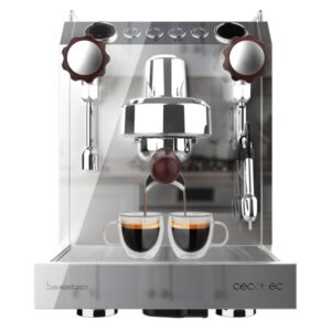 Cecotec Baristeo Classic Cafetera Expresso - 2700W - Sistema de Pre-Infusion - 15Bar - Control PID - Deposito 2.5L Extraible - Grifos Independientes - Temperatura Ajustable - Color Gris Metalizado