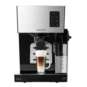 Cecotec Power Instant-ccino 20 Cafetera Expresso - 1450W - 20Bar - Deposito Leche 400ml - Calentamiento Rapido - Acabados en Acero Inoxidable - Calienta Tazas - 22x28x29cm - Color Negro y Plata