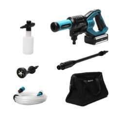 Cecotec HydroBoost 10000 Liberty Hidrolimpiadora a Bateria Recargable - 180W - Presion 24bar - Autonomia 55min - Accesorios Surtidos - Manguera de 8 Metros - Kit de Mantenimiento - Color Negro y Azul
