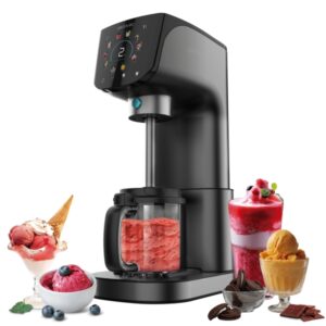 Cecotec Gelatec 2100 Heladera - 6 Programas de Helados - 4 Programas para Bebidas Heladas - Capacidad de 2.1L - Panel Tactil a Color - Facil Limpieza y Mantenimiento - Color Negro