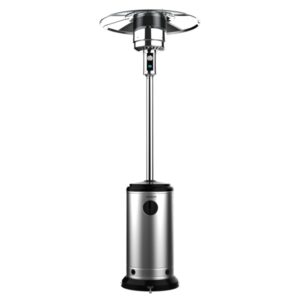 Cecotec ReadyWarm 8800 Outdoor Microclimate Estufa de Gas con Forma de Seta - Potencia Calorifica de 14kW - Ruedas para Movilidad - Termostato - Calienta hasta 15m2 - Acero Inoxidable