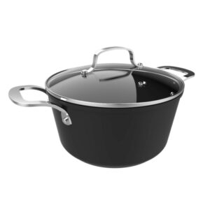 Cecotec Polka Fantasy Olla de 24cm de Diametro - Capacidad de 4.7L - Aluminio Forjado - Tapa de Cristal Templado - Revestimiento Antiadherente - Compatible con Induccion - Color Negro
