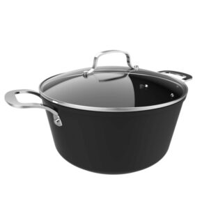 Cecotec Polka Fantasy Olla de 28cm de Diametro - Capacidad de 7.1L - Revestimiento Antiadherente - Compatible con Induccion - Asas Remachadas - Apta para Horno - Apto para Lavavajillas - Color Negro