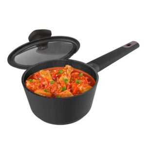 Cecotec Polka Experience Cazo de 16cm de Diametro - Capacidad de 1.4L - Aluminio Fundido - Revestimiento Teflon - Compatible con Induccion - Apto para Lavavajillas - Color Negro