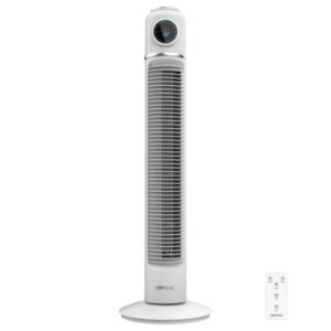 Cecotec EnergySilence 1090 Skyline Retro Smart Ventilador de Torre de 32" de Altura - 40W - Mando a Distancia - Pantalla LED - Tactil - 3 Velocidades - Temporizador - Oscilacion de 72º - Color Blanco