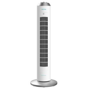 Cecotec EnergySilence 8090 Skyline Ventilador de Torre de 33" de Altura - 60W - Funcionamiento Silencioso - 3 Velocidades - Temporizador Programable - Oscilante - Color Blanco