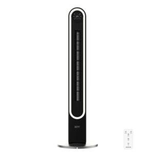 Cecotec EnergySilence 9090 Skyline Smart Light Ventilador de Torre de 42" de Altura - 60W - Tactil - Pantalla LED - Luz LED - 6 Velocidades - 3 Modos - Temporizador - Oscilacion de 150º - Color Negro