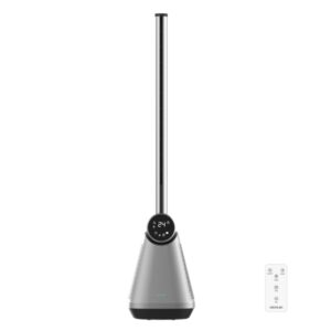 Cecotec EnergySilence 9890 Skyline Bladeless Dark Ventilador de Torre de 39" de Altura - 50W - Tecnologia sin Aspas - Control Tactil - Temporizador - 3 Velocidades - Oscilacion de 40º - Color Gris