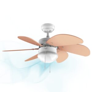Cecotec EnerySilence Aero 3600 Vision Orange Ventilador de Techo con 6 Aspas Reversibles y Lampara - 50W - Diametro de 92cm - 3 Velocidades - Modo Invierno - Control por Cadena - Color Naranja