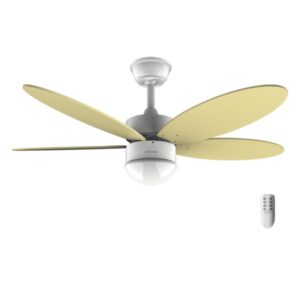 Cecotec EnergySilence Aero 4260 SunLight Ventilador de Techo con 5 Aspas y Luz LED Integrada - 40W - Diametro de 42" - 6 Velocidades - Aspas Reversibles - Temporizador - Color Amarillo