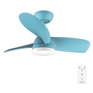 Cecotec EnergySilence Aero 3050 Sky Ventilador de Techo con 3 Aspas y Luz Integrada - 35W - Diametro de 36" - LED de 22W - Temporizador - 6 Velocidades - Modo Invierno - Color Azul Claro