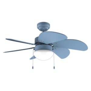 Cecotec EnergySilence Aero 3600 Vision Full Blue Ventilador de Techo con 6 Aspas y Lampara Integrada - 50W - Diametro de 36" - 3 Velocidades - Modo Invierno/Verano - Control por Cadena - Color Azul