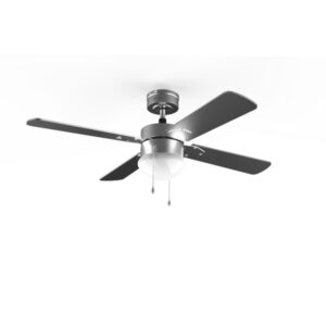 Cecotec EnergySilence Aero 450 Ventilador de Techo con 4 Aspas y Luz Integrada - 50W - Funcionamiento Silencioso - Aspas Aeroblades Reversibles - Modo Invierno - 3 Velocidades - Acero Inoxidable