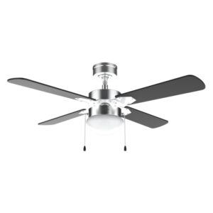 Cecotec EnergySilence Aero 450 IronBlack Ventilador de Techo con 4 Aspas y Lampara Integrada - 50W - Diametro de 42" - 3 Velocidades - Modo Invierno/Verano - Control por Cadena - Color Negro y Plata