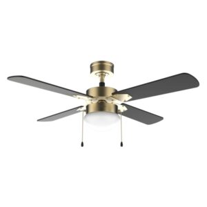 Cecotec EnergySilence Aero 450 GoldBlack Ventilador de Techo con 4 Aspas y Lampara Integrada - 50W - Diametro de 42" - 3 Velocidades - Modo Invierno/Verano - Control por Cadena - Color Dorado y Negro