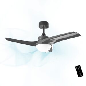 Cecotec EnergySilence Aero 470 Ventilador de Techo con 3 Aspas y Luz LED Integrada - 54W - Diametro de 42" - Mando a Distancia - 3 Velocidades - Modo Invierno - Temporizador Regulable - Color Negro