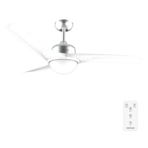 Cecotec EnergySilence Aero 560 IronWhite Ventilador de Techo con 3 Aspas y Luz Integrada - 60W - Diametro de 52" - LED de 18W - Mando a Distancia - Temporizador - 3 Velocidades - Color Blanco