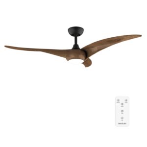 Cecotec EnergySilence Aero 5295 DarkWood Ventilador de Techo con 3 Aspas de Madera y Luz - 40W - Diametro de 54" - 3 Tonos LED - 6 Velocidades - Temporizador - Modo Invierno - Color Negro