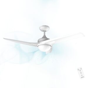 Cecotec EnergySilence Aero 550 Ventilador de Techo con 3 Aspas y Luz LED Integrada - 62W - Diametro de 52" - Mando a Distancia - Temporizador - 3 Velocidades - Modo Invierno/Verano - Color Blanco