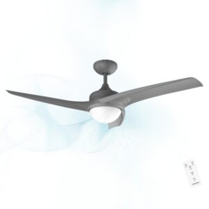 Cecotec EnergySilence Aero 560 Ventilador de Techo con 3 Aspas y Luz LED Integrada - Potencia de 62W - Diametro de 52" - Mando a Distancia - Modo Invierno/Verano - 3 Velocidades - Color Gris