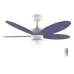 Cecotec EnergySilence Aero 4260 Purple Ventilador de Techo con 5 Aspas Reversibles y Luz LED Integrada - 40W - Diametro de 42" - 6 Velocidades - Temporizador - Mando a Distancia - Color Azul Marino