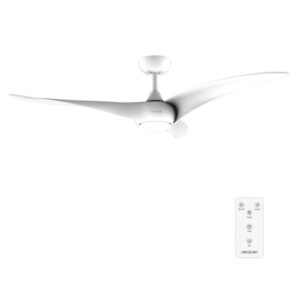 Cecotec EnergySilence Aero 5295 White Ventilador de Techo con 3 Aspas y Luz - 40W - Diametro de 54" - 3 Tonos LED - Mando a Distancia - 6 Velocidades - Temporizador - Modo Invierno - Color Blanco