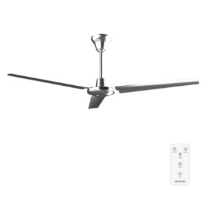 Cecotec EnergySilence Aero 4800 Pro Ventilador Industrial de Techo con 3 Aspas Metalicas - Potencia de 88W - Diametro de 52" - 5 Velocidades - Temporizador - Mando a Distancia - Acero Inoxidable