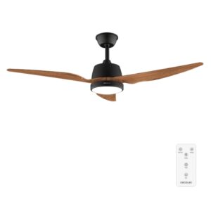 Cecotec EnergySilence Aero 5250 BlackWood Ventilador de Techo con 3 Aspas y Luz Integrada - 62W - Diametro de 48" - LED - 3 Velocidades - Temporizador - Aspas de Madera Oscura - Color Negro