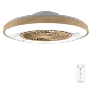Cecotec EnergySilence LampAero 600 InsideWood Ventilador de Techo con 5 Aspas y Luz - 20W - 3 Tonos LED - Diametro de 24" - Temporizador - 3 Velocidades - Modo Invierno - Color Madera Claro