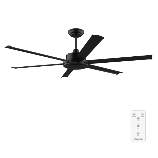 Cecotec EnergySilence Aero 10000 Pro Ventilador de Techo de 6 Aspas - 90W - Diametro de 100" - Mando a Distancia - Temporizador - 6 Velocidades - Modo Invierno - Altura Ajustable - Color Negro