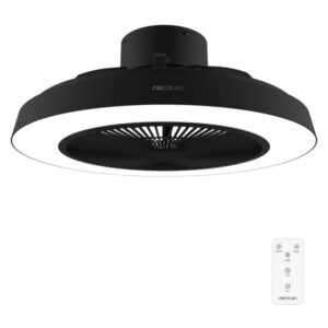 Cecotec EnergySilence LampAero 600 InsideBlack Ventilador de Techo con 5 Aspas y Luz - 20W - Aro LED con 3 Tonos - Diametro de 24" - Temporizador - 3 Velocidades - Modo Invierno - Color Negro