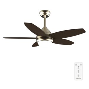 Cecotec EnergySilence Aero 4200 GoldDarkWood Ventilador de Techo con 5 Aspas de Madera y Luz - 53W - Diametro de 42" - LED - Temporizador - 3 Velocidades - Modo Invierno - Color Dorado y Negro