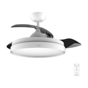 Cecotec EnergySilence Aero 4300 Invisible White Ventilador de Techo con Luz LED - 35W - 6 Velocidades - Aspas Retractiles - Temporizador - Iluminacion Regulable - Elegante - Color Blanco y Negro